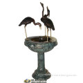 Elegant Metal Fountain Sculpture With Birds